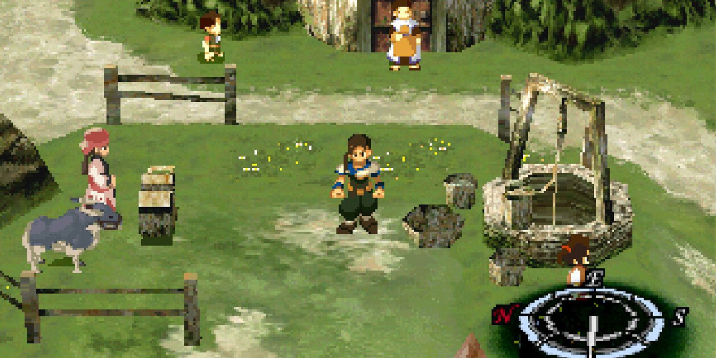 Quiet life in a city on the map in the Xenogears of PlayStation