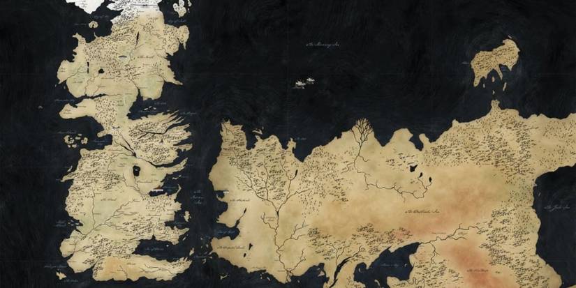 A map of the Seven Kingdoms and most of Essos in Game of Thrones
