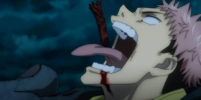 Yuji Itadori mange le doigt maudit de Ryomen Sukuna dans Jujutsu Kaisen
