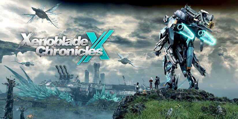 Xenoblade Chronicles X cover art; a mecha overlooks a large structure.