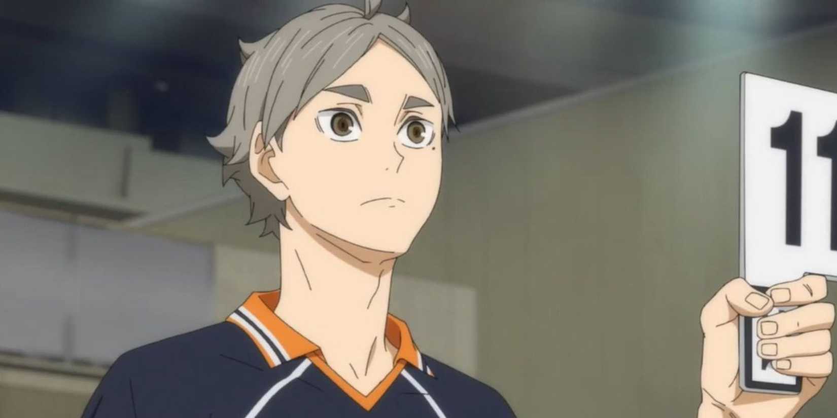 Sugawara Koshi est intégré à un match à Haikyuu !!