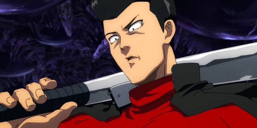 Metal Bat from One-Punch Man looking downward.