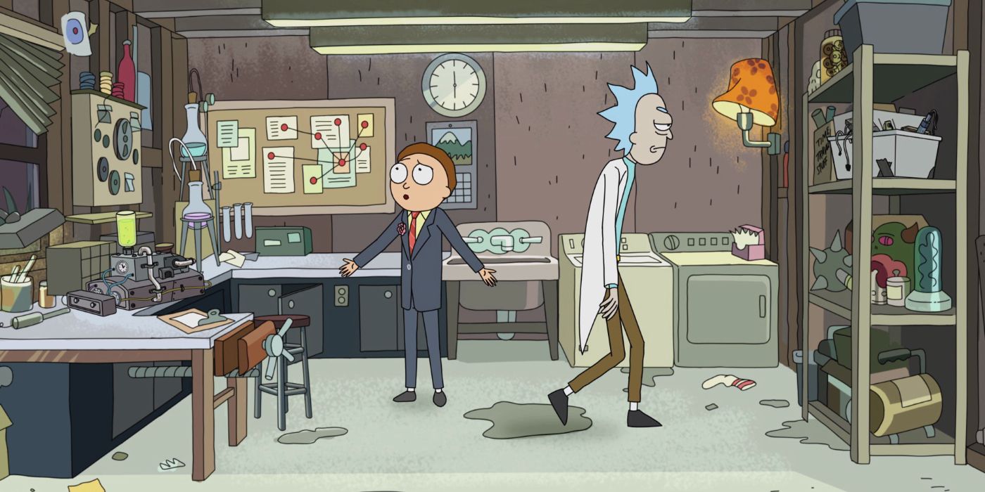 rick and morty in garage