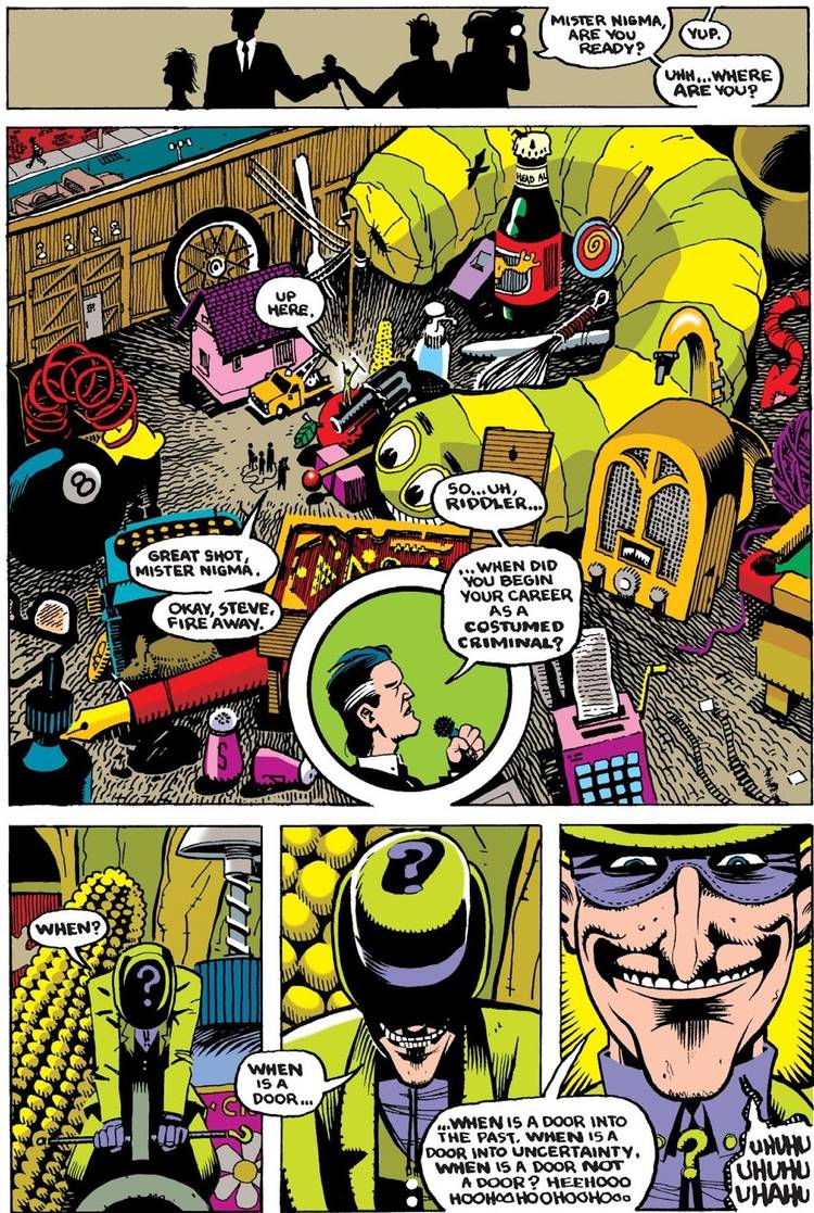Riddler Gun Comic Neil Gaiman Had The Riddler Question Why Superhero Comics Got So Dark