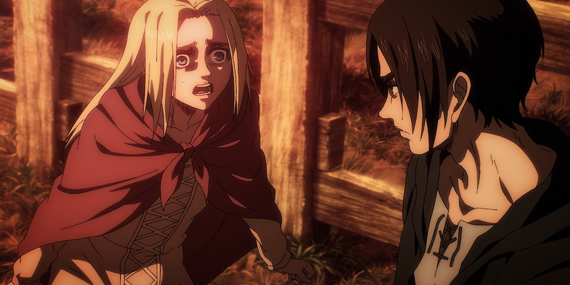 Historia tries to convince Eren not to destroy the world in Attack on Titan