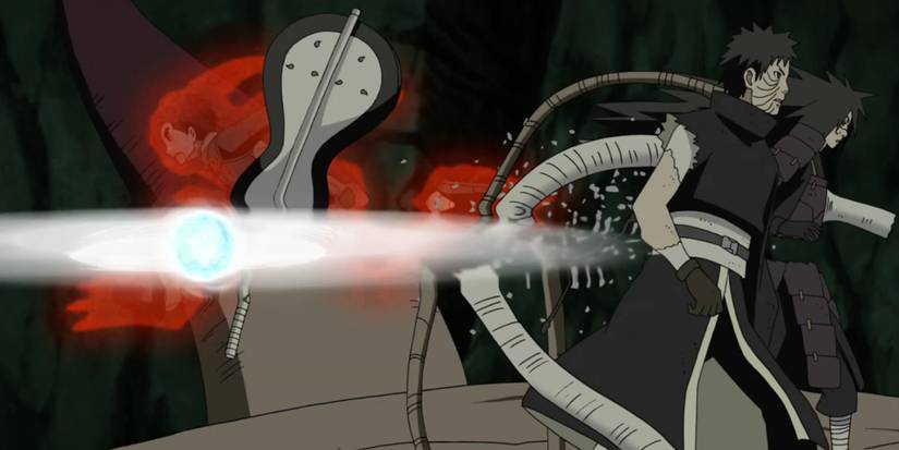 Rock Lee Kicking Madara In Half