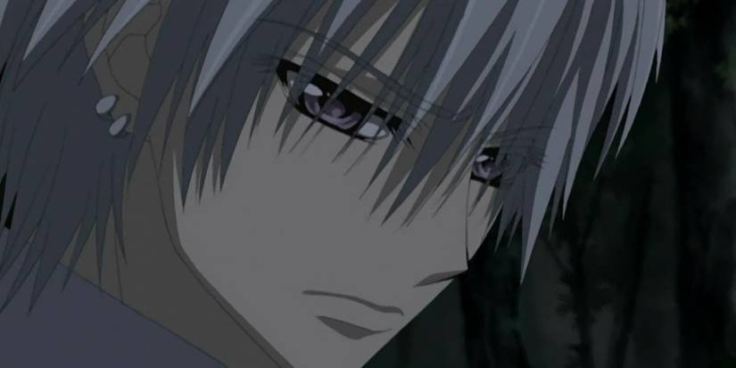 A closeup of Zero Kiryu from Vampire Knight .