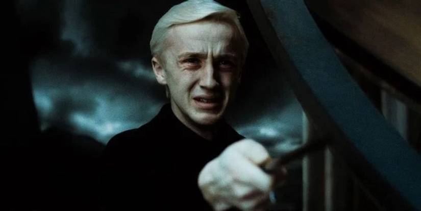 Draco Malfoy cries while attempting to kill Dumbledore in Harry Potter and the Half-Blood Prince.