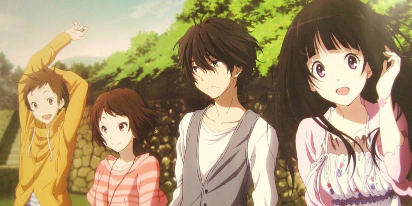 Gambar promosi para pemeran utama dari drama Hyouka di musim panas.