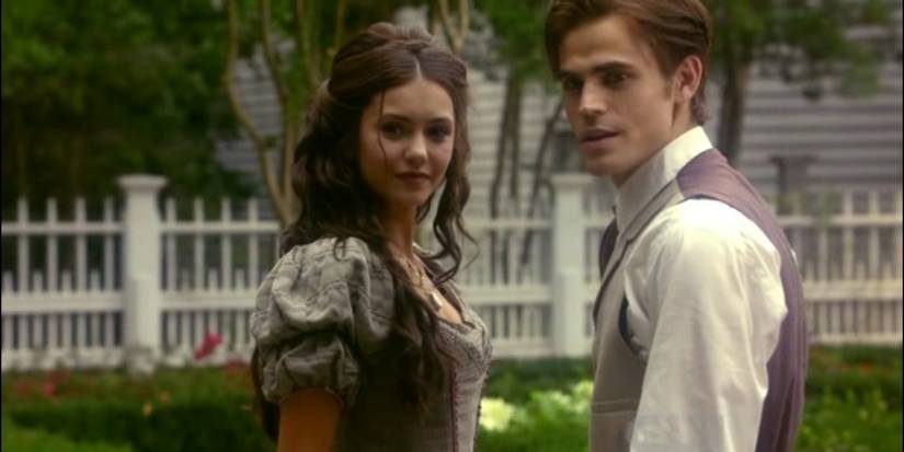 Katherine and Stefan playing in the garden in 1864