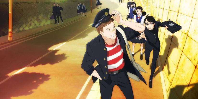 Kaoru and Sentaro walking together in Kids on the Slope.