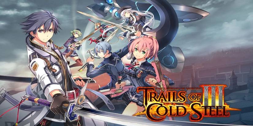 Rean Schwarzer and the members of New Class VII on the cover art for Legend of Heroes Trails of Cold Steel III.