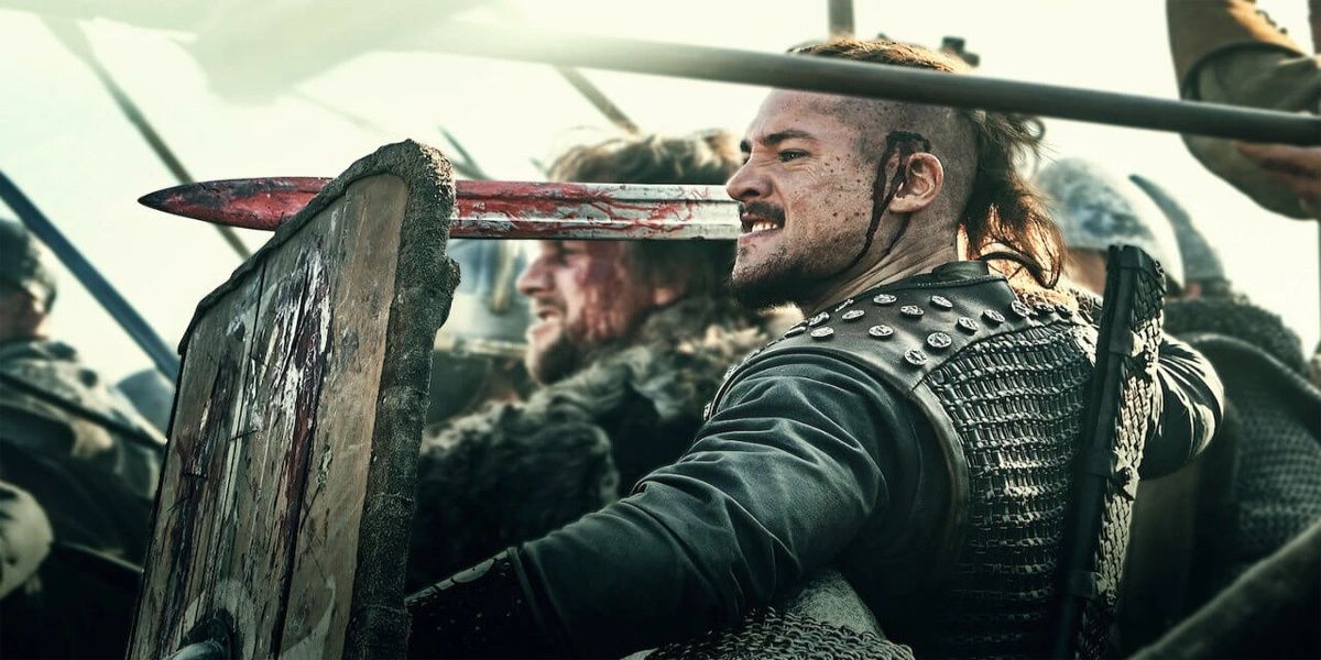 An image of Uthred fighting in the last kingdom