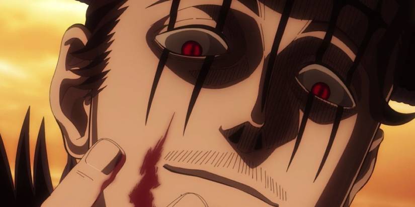 Dante Zogratis bleeds from a facial wound in Black Clover.