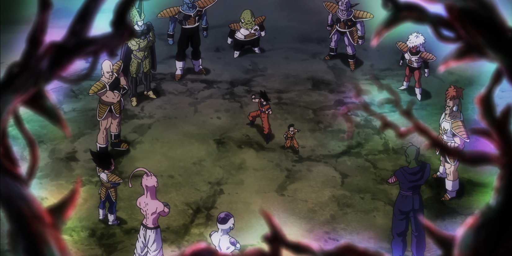 Goku and Krillin in the "Forest of Terror" in Dragon Ball Super.