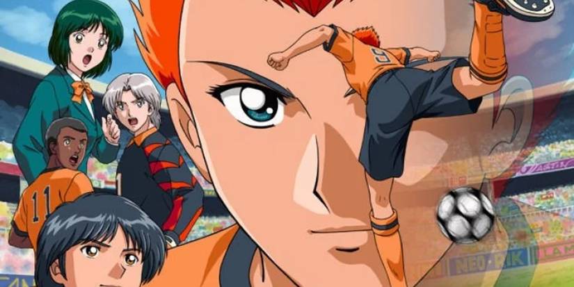 Un collage dei personaggi principali di Hungry Heart: Wild Striker.