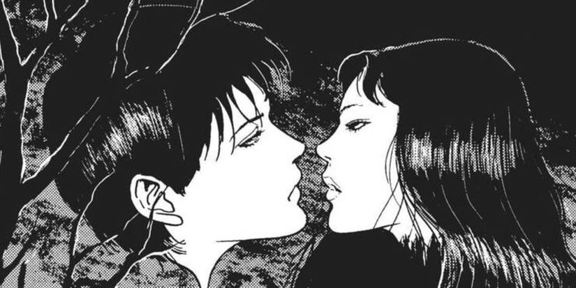 Two severed, floating heads from Junji Ito's "Hanging Balloons." 