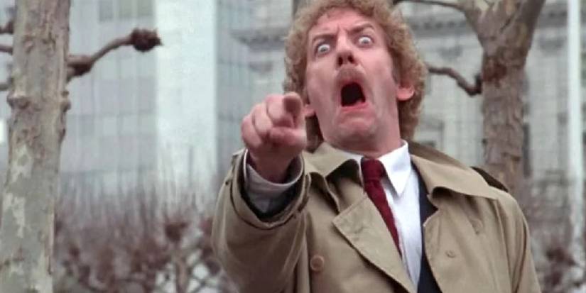 Donald Sutherland as Matthew points out Nancy in Invasion Of The Body Snatchers.