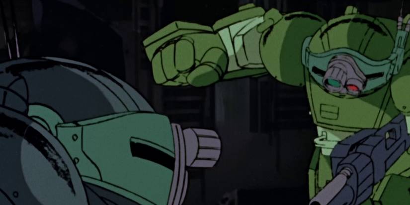 Mecha battle in Armored Trooper Votoms.