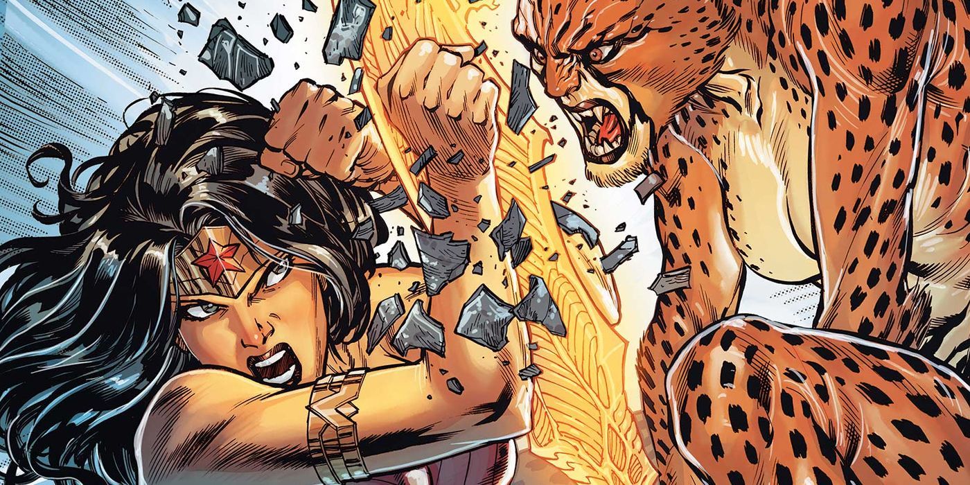 Cheetah corta a Mulher Maravilha com a espada Godkiller