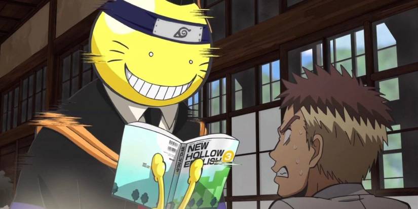 Koro-Sensei porte un bandeau Hidden Leaf Village dans Assassination Classroom.