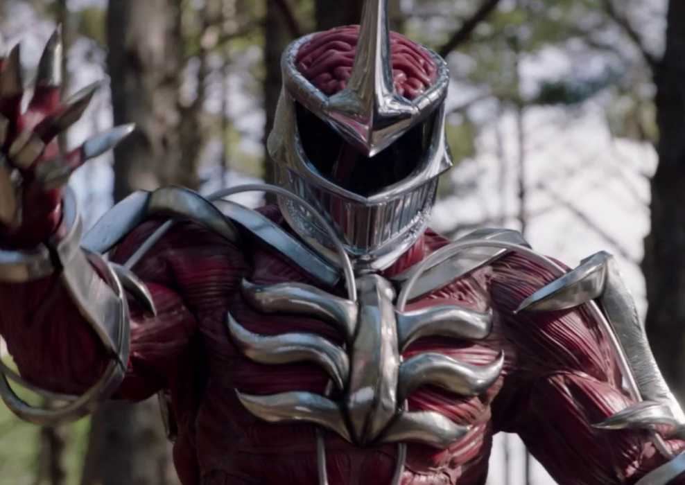 Lord Zedd, about to attack the Rangers, holds his hand high in Power Rangers Dino Fury.