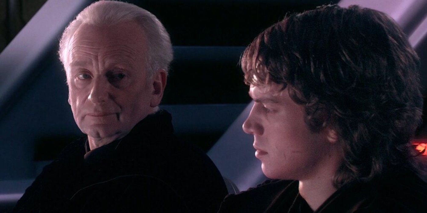 Senator Palpatine and Anakin Skywalker talk in Star Wars Episode III: Revenge of the Sith