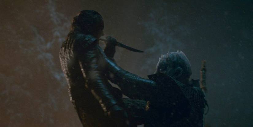 Arya Stark (Maisie Williams) kills the Night King in Game of Thrones.