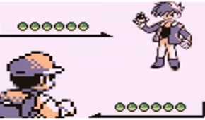 Red faces his Rival in Pokemon Red and Blue.
