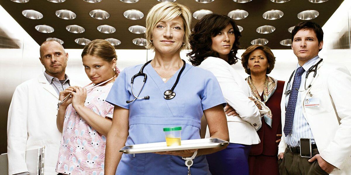 Edie Falco and the rest of the cast of Showtime's Nurse Jackie. 