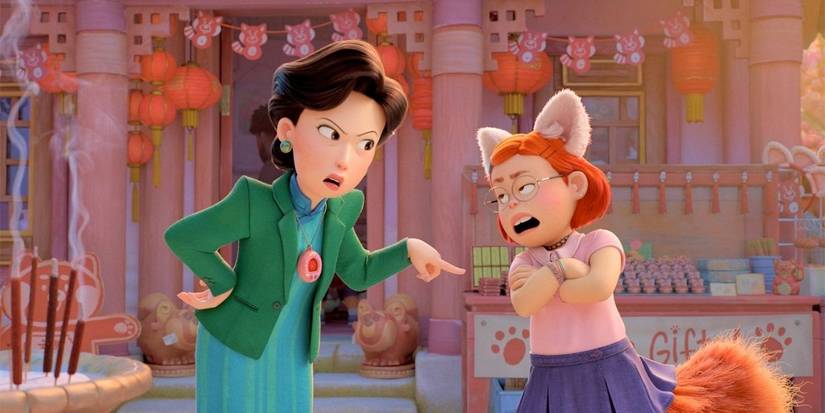 Ling is having playful banter with Meilin (Turning Red)