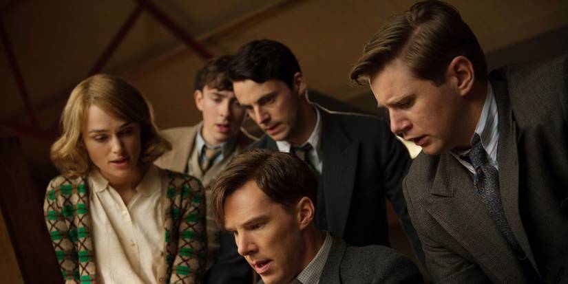 The main cast of Imitation Game, including Benedict Cumberbatch and Keira Knightley 