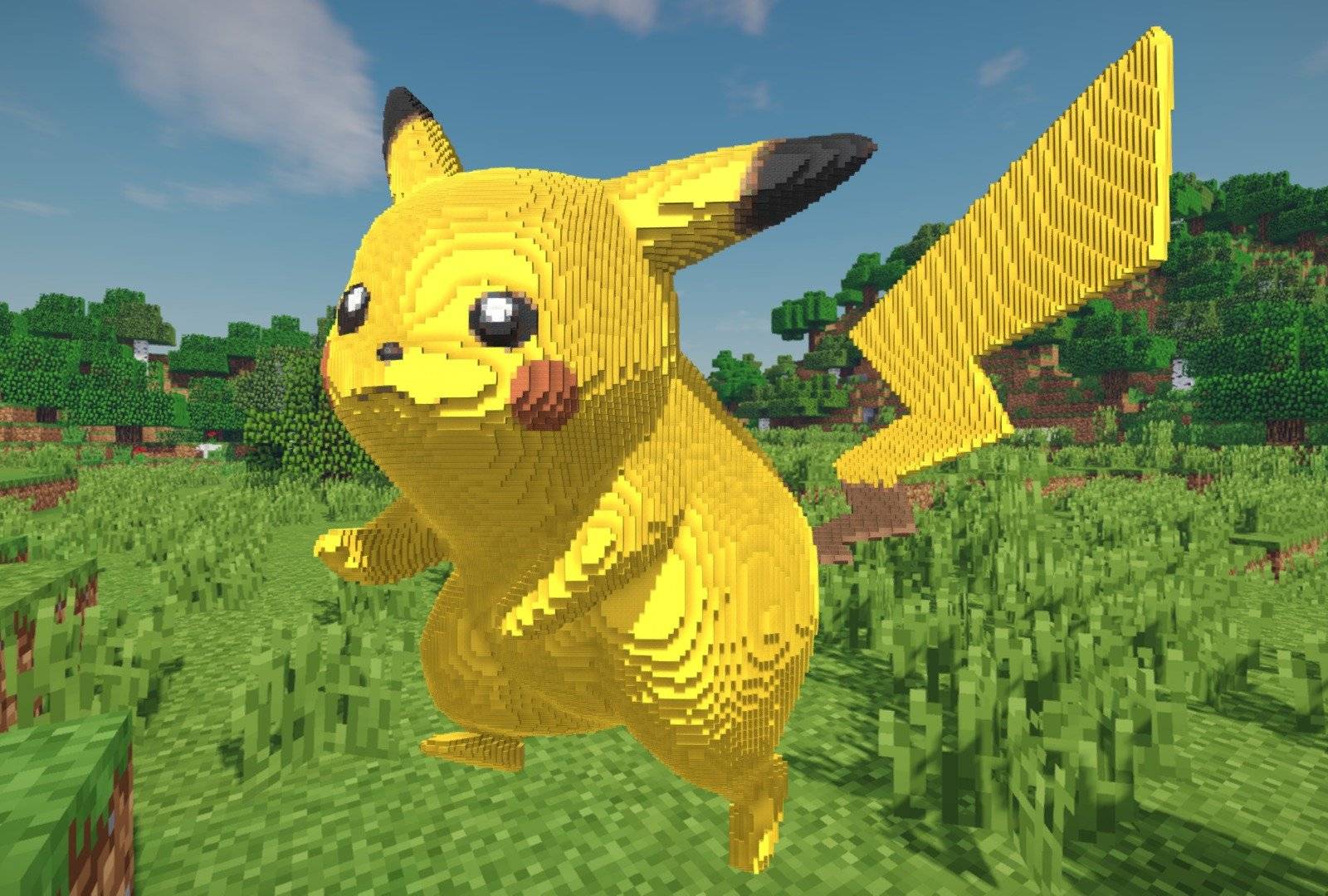 Huge Pikachu Pixelart Minecraft Map