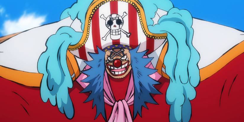 Buggy rit comme l'un des sept seigneurs de guerre des mers de One Piece