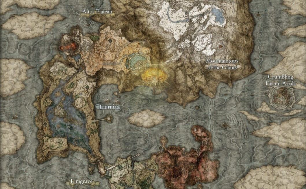 Cropped map of Elden Ring