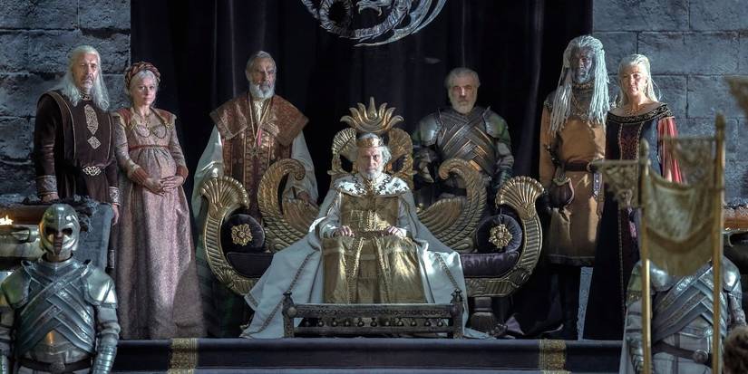 King Jaehaerys sits on a throne In House Of The Dragon