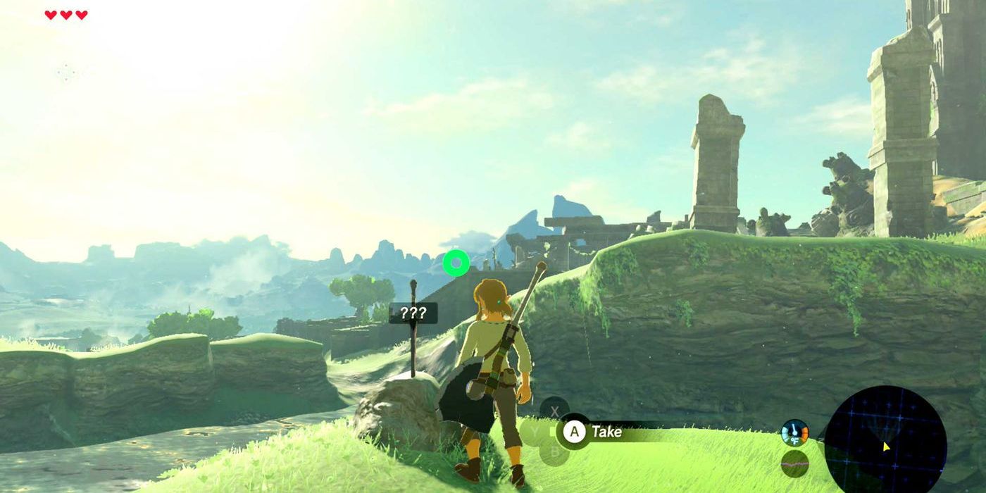 Link learns the tricks of the trade in Great Plateau Tutorial World In Breath Of The Wild Game