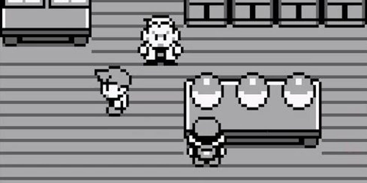 Red picks his Starter Pokemon from Professor Oak in Pokemon Red and Blue.