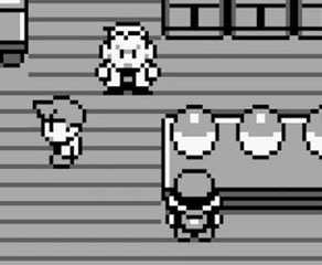 Red picks his Starter Pokemon from Professor Oak in Pokemon Red and Blue.