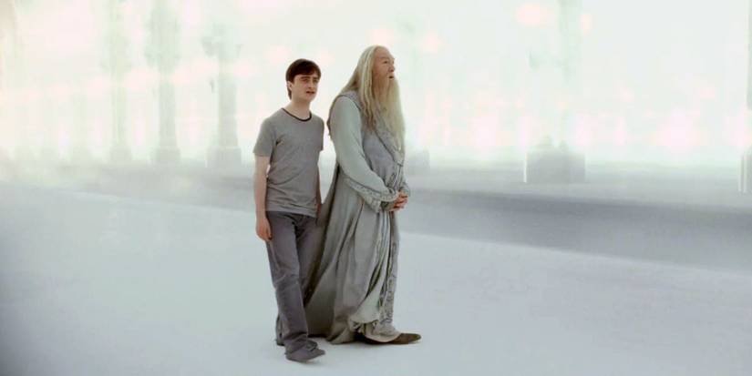 Harry and Dumbledore after fighting Voldemort in Harry Potter and the Deathly Hallows: Part 2.