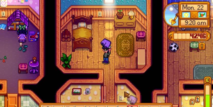 Player finds Lewis's purple shorts in Marnie's room in Stardew Valley.