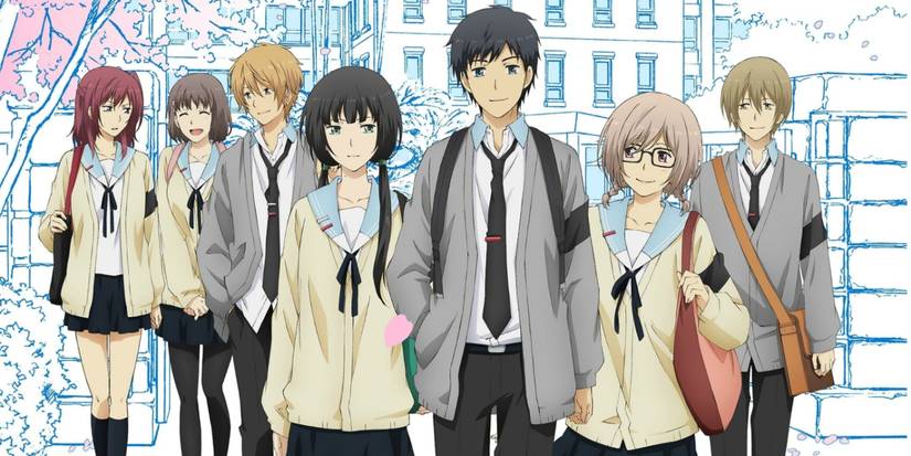 Arata walks with his friends in ReLIFE