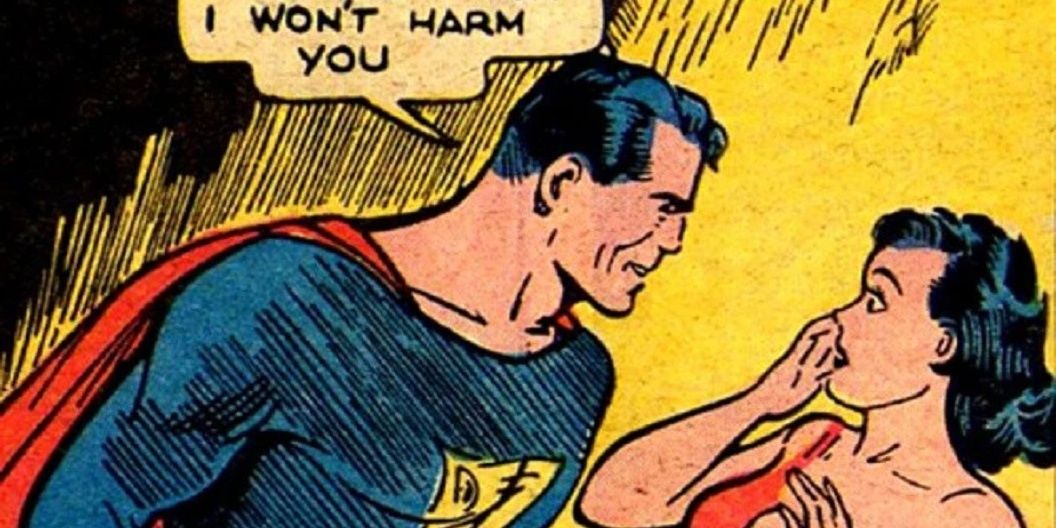 Superman introduces himself to Lois Lane in DC Comics and let's her know she's safe.