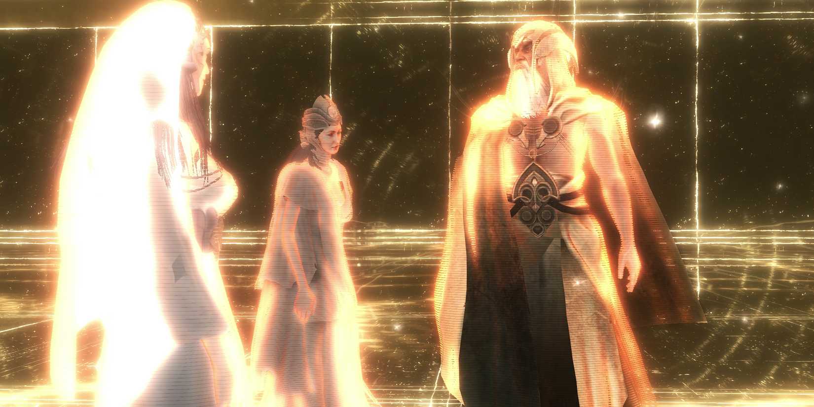 Assassin's Creed Isu characters speaking.