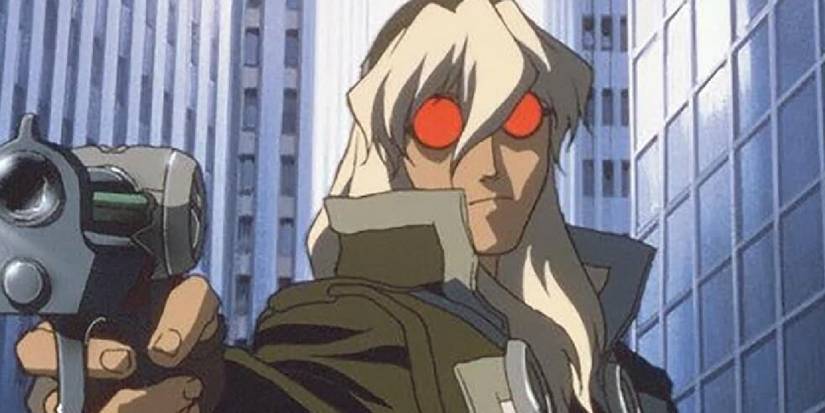 Bolt Crank aims his pistol in Eat Man