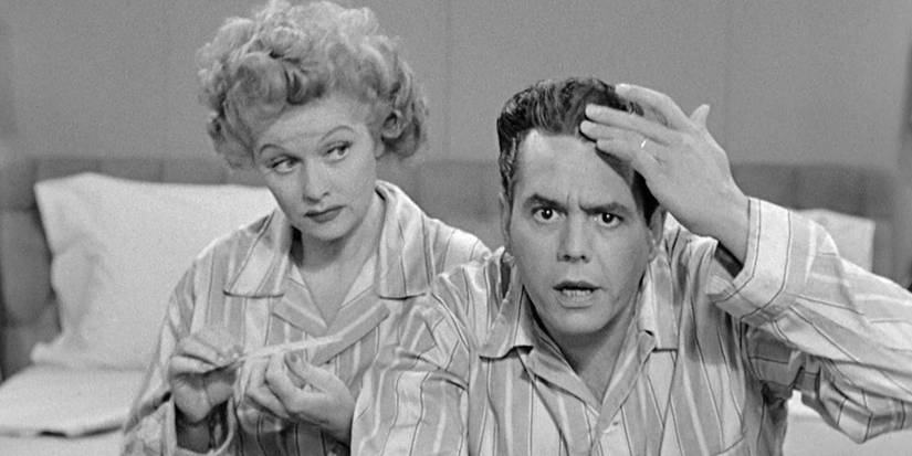 Lucille Ball and Desi Arnaz in "Ricky Thinks He's Getting Bald"
