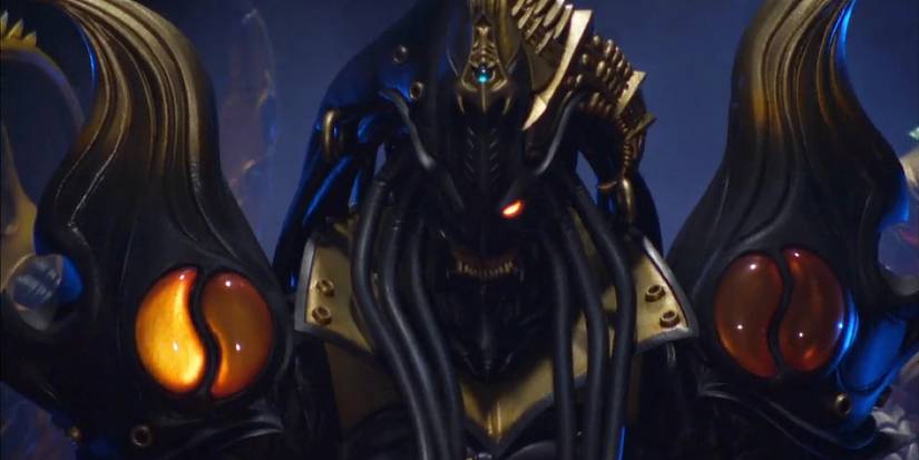 Power Rangers' Emperor Mavro standing menacingly.