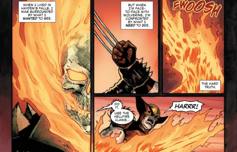Ghost Rider Hellfire Manipulation Ghost Rider Gives Wolverine's Claws an Infernal Upgrade