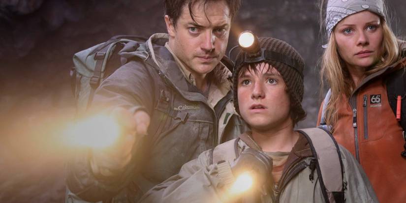 An image from Journey To The Center Of The Earth shows characters shining flashlights.