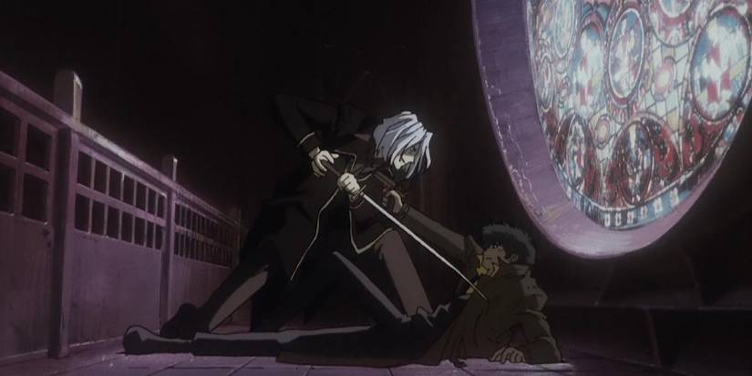 cowboy-bebop-spike-spiegel-em-luta-contra-vicious-em-frente-a-vitral-colorido